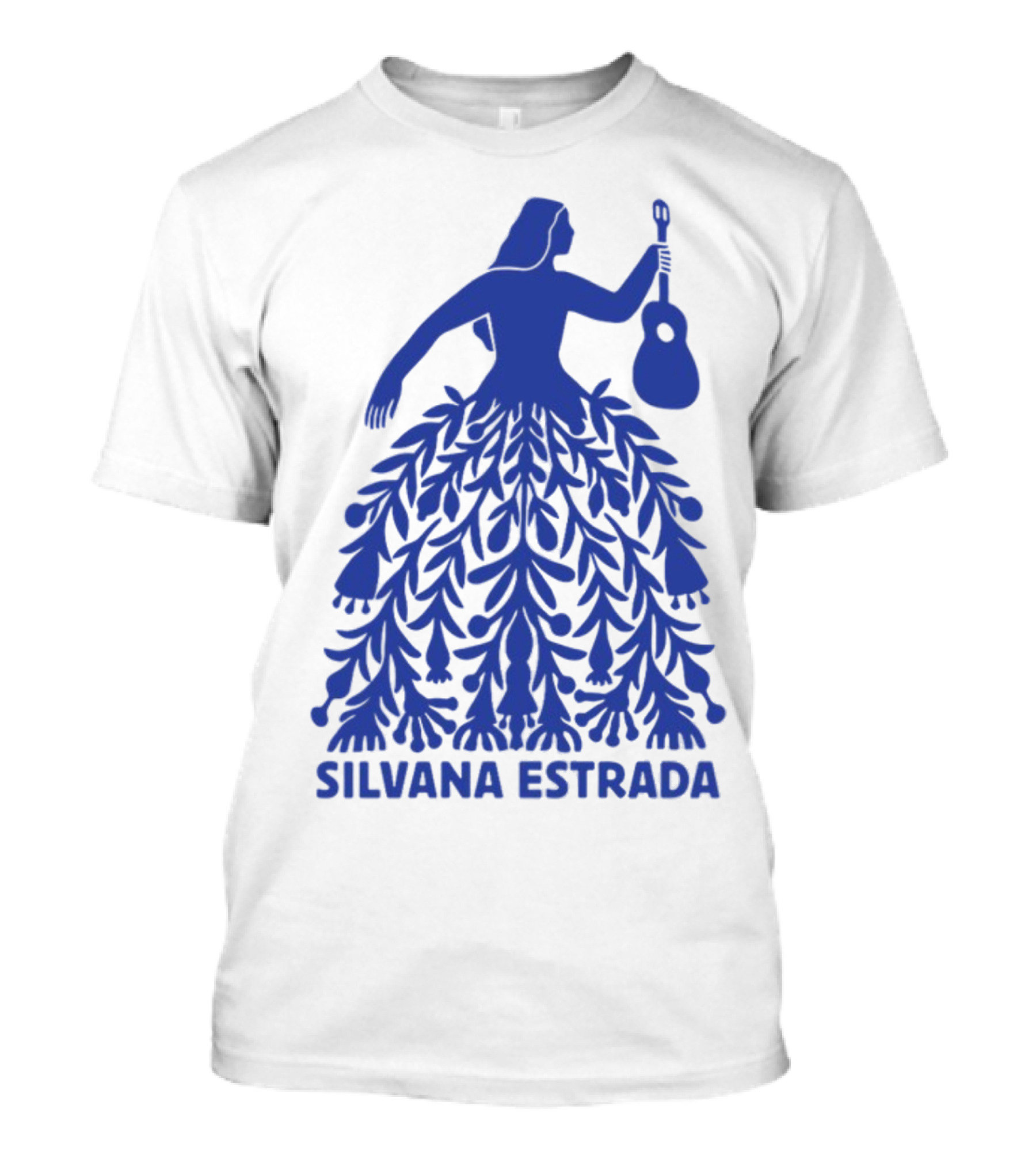Silvana Estrada Blue Dress Guitar Motif T-Shirt