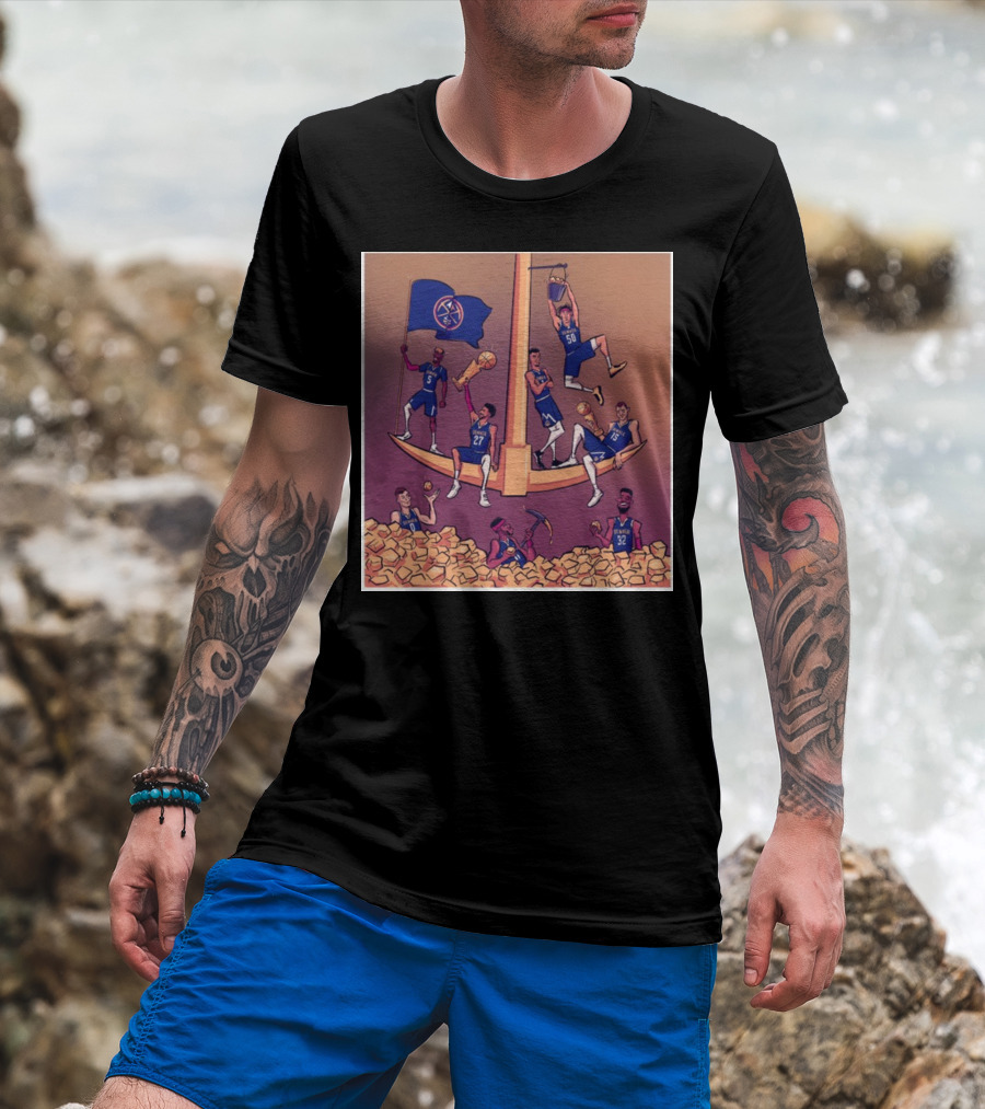 Denver Nuggets Championship Celebration With Struck Gold T-Shirt