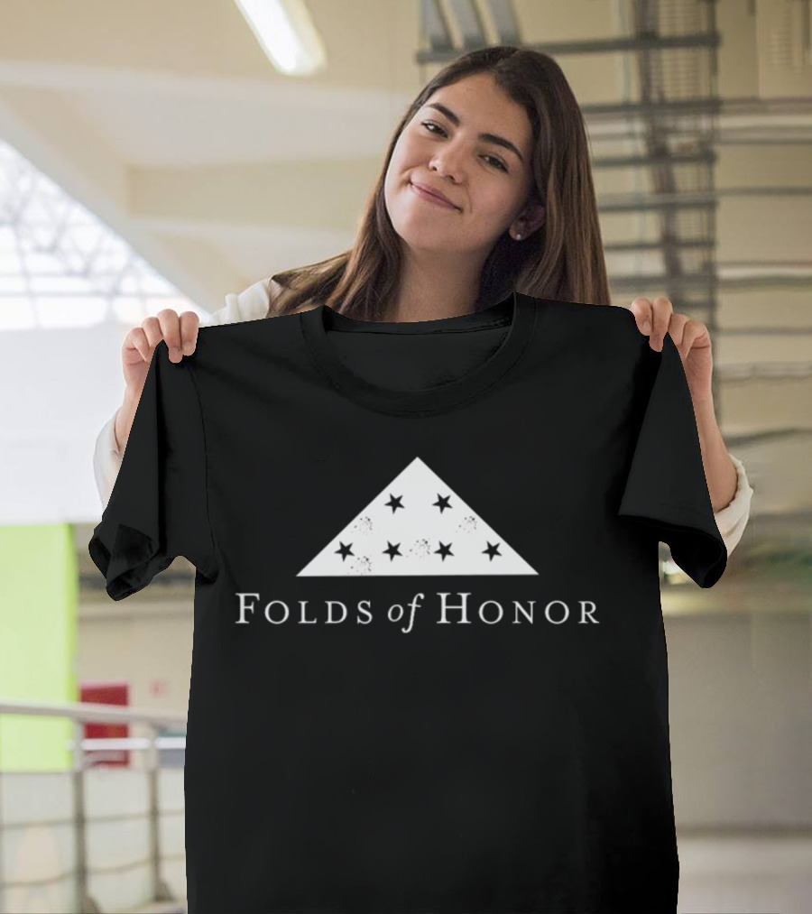 Folds Of Honor American Flag Star Triangle Memorial T-Shirt
