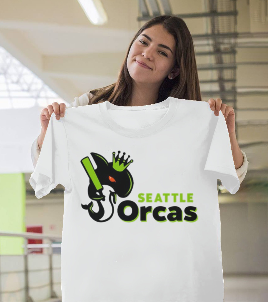Franklin Leonard Seattle Orcas Crowned Orca With Bat T-Shirt