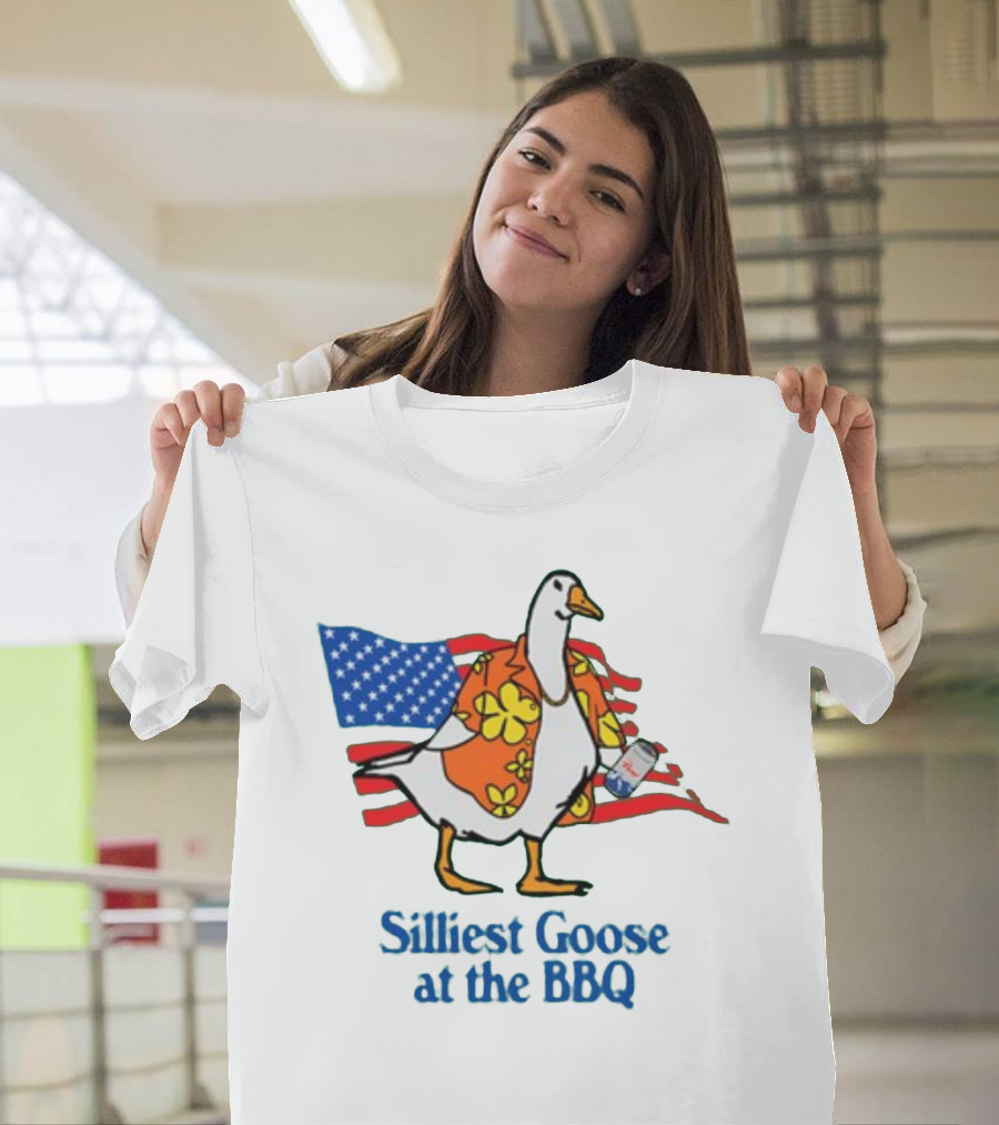 Silliest Goose At The BBQ Patriotic Hawaiian Shirt USA Flag T-Shirt