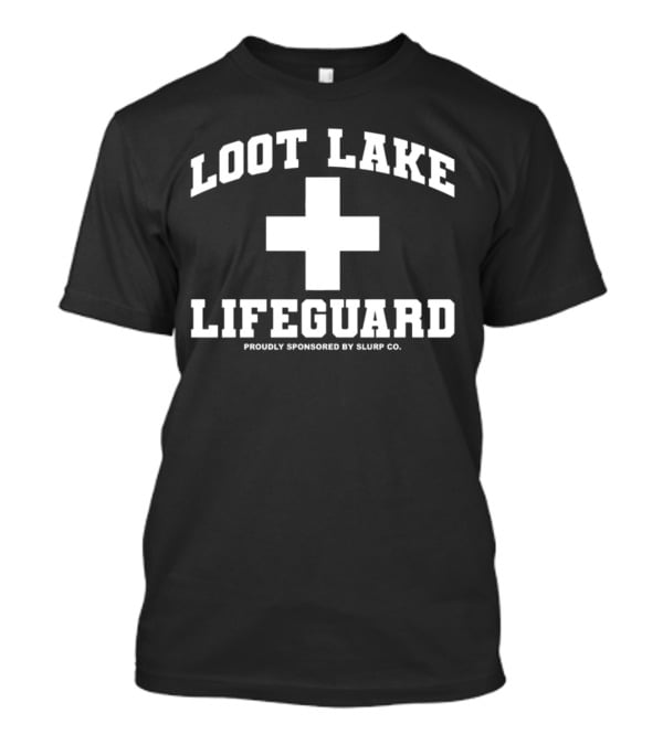 Loot Lake Lifeguard Sponsored By Slurp Co Bold Text Plus T-Shirt