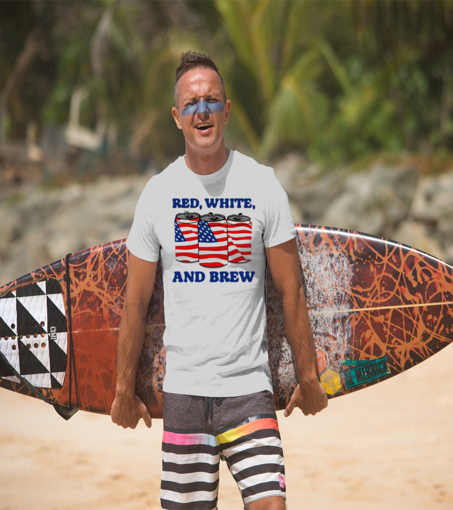 Red White And Brew Middleclassfancy American Flag Cans T-Shirt