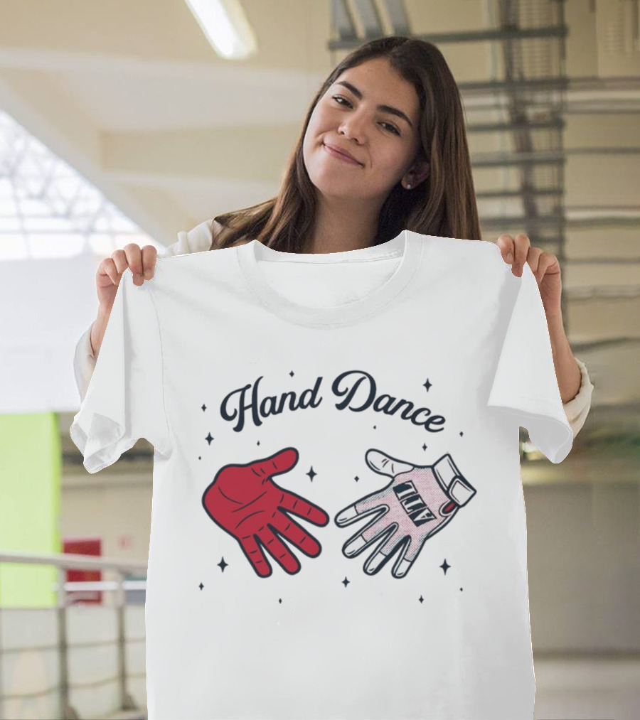 Rotowear Hand Dance Red Glove And White Baseball Glove Clap T-Shirt