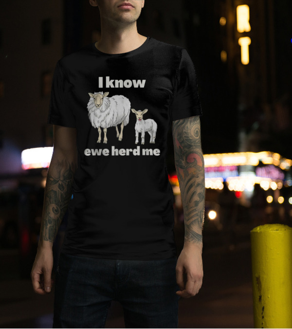 I Know Ewe Herd Me Funny Sheep Farmer Fathers Day Dad Jokes T-Shirt