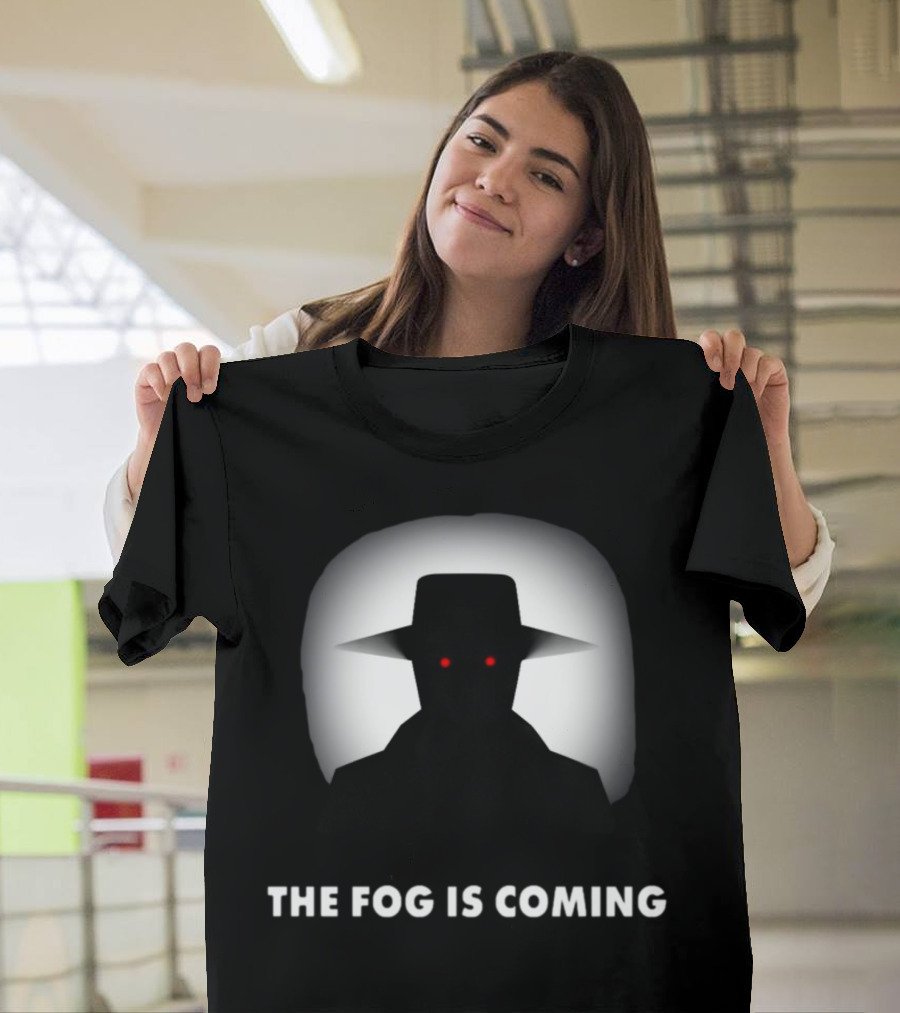 The Fog Is Coming Mysterious Shadow With Red Eyes And Hat T-Shirt