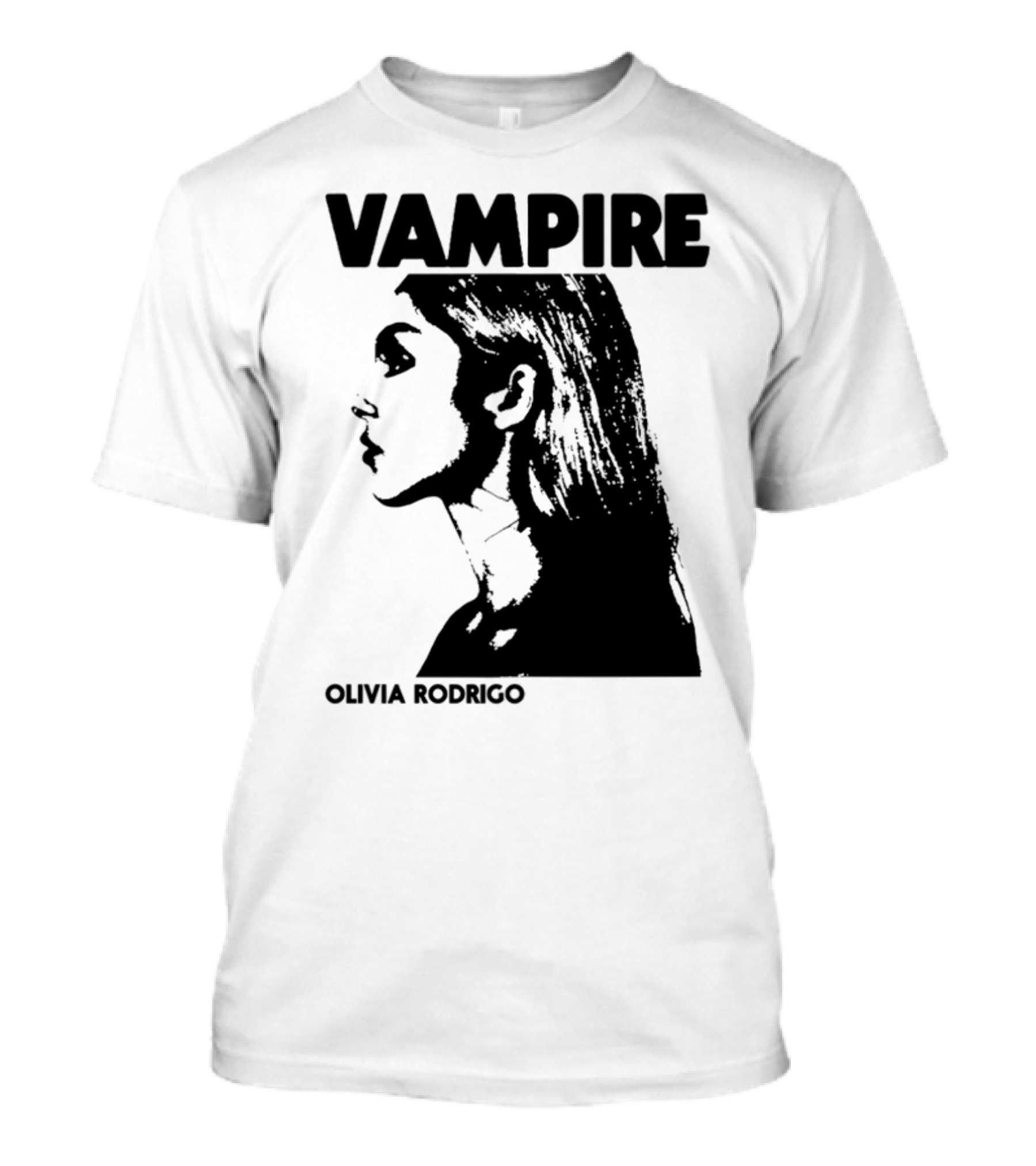 Vampire Olivia Rodrigo Silhouette Black And White Profile T-Shirt