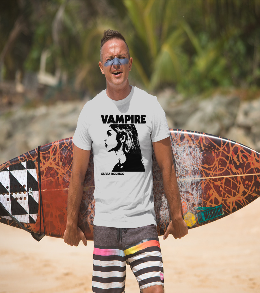 Vampire Olivia Rodrigo Silhouette Black And White Profile T-Shirt