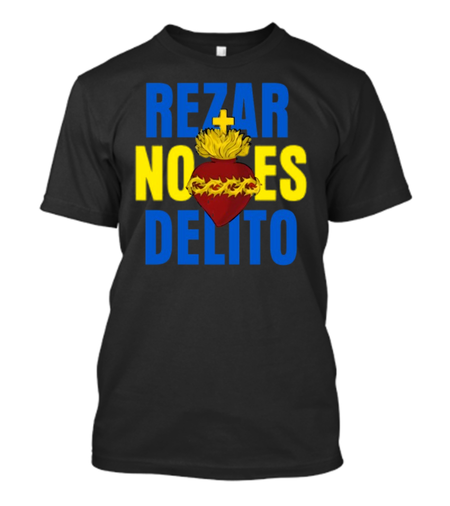 Rezar No Es Delito Sacred Heart Iconography T-Shirt