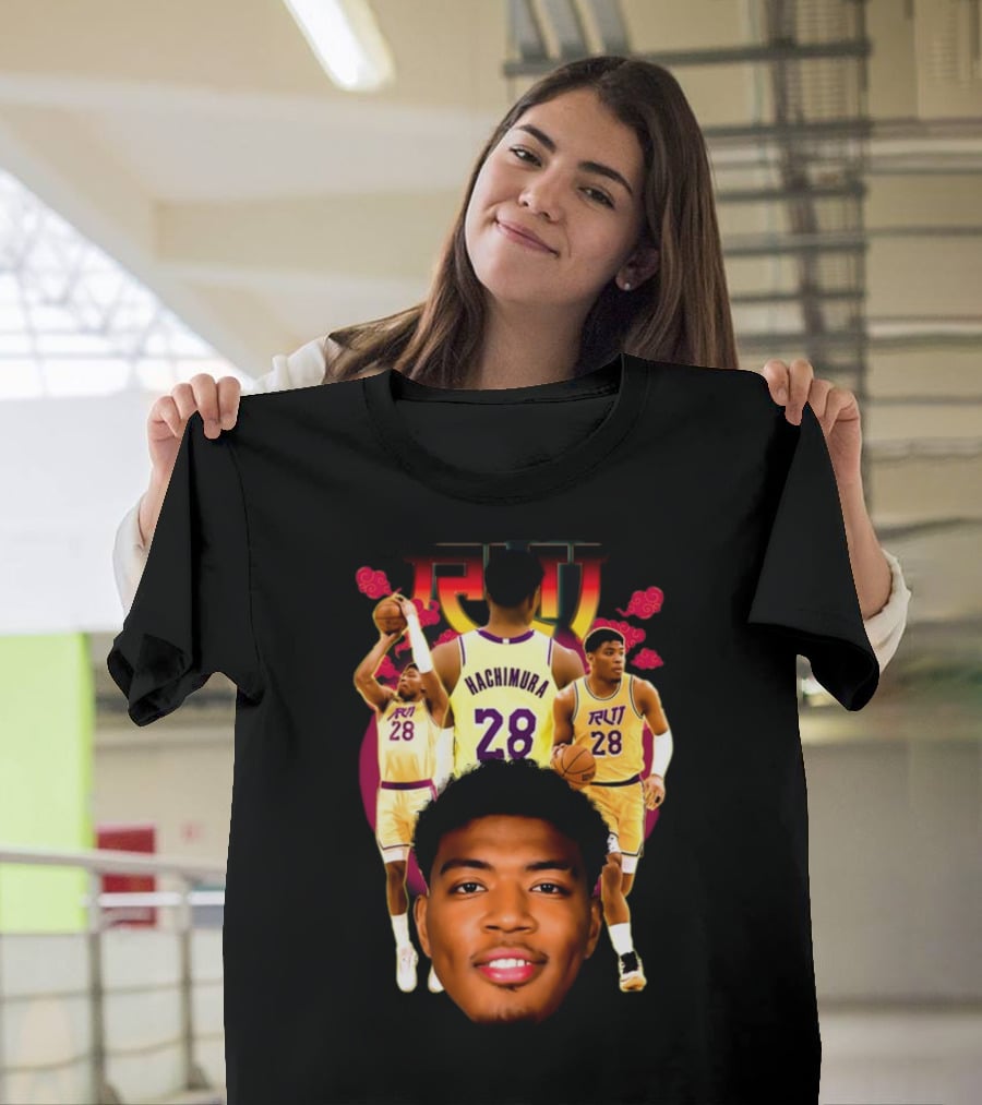 Rui Hachimura 28 Basketball Player Portrait Trio T-Shirt