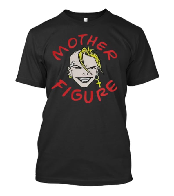Mother Figure Rebel Character With Cross Earring And Bandage T-Shirt