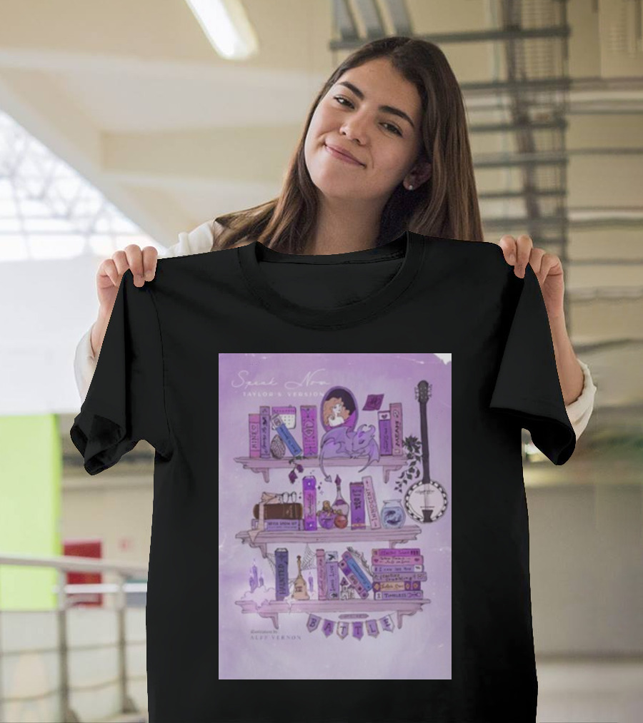 Bookshelf Of Speak Now Taylor's Version Illustrated By Alfie Vernon T-Shirt
