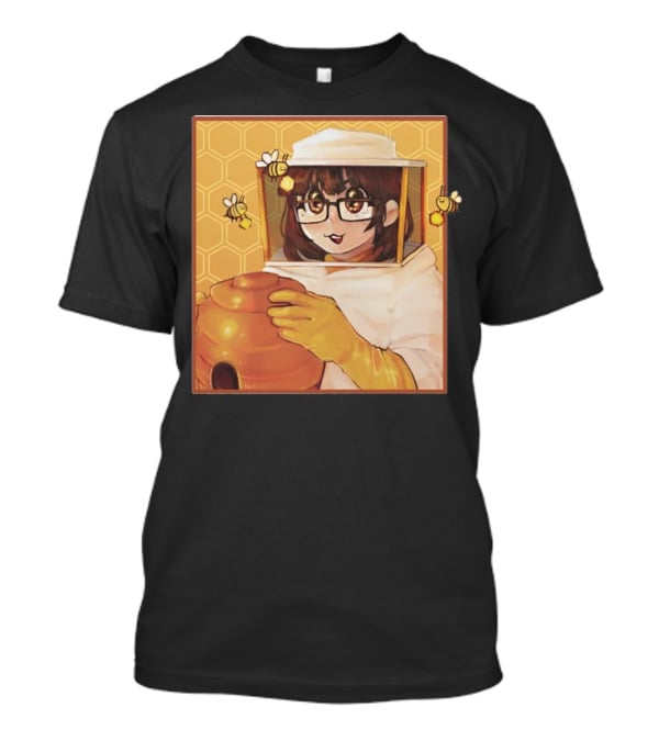 Bizabizow Bee Zabizow Honeycomb Beekeeper Anime Character With Bees And Honeycomb Background T-Shirt