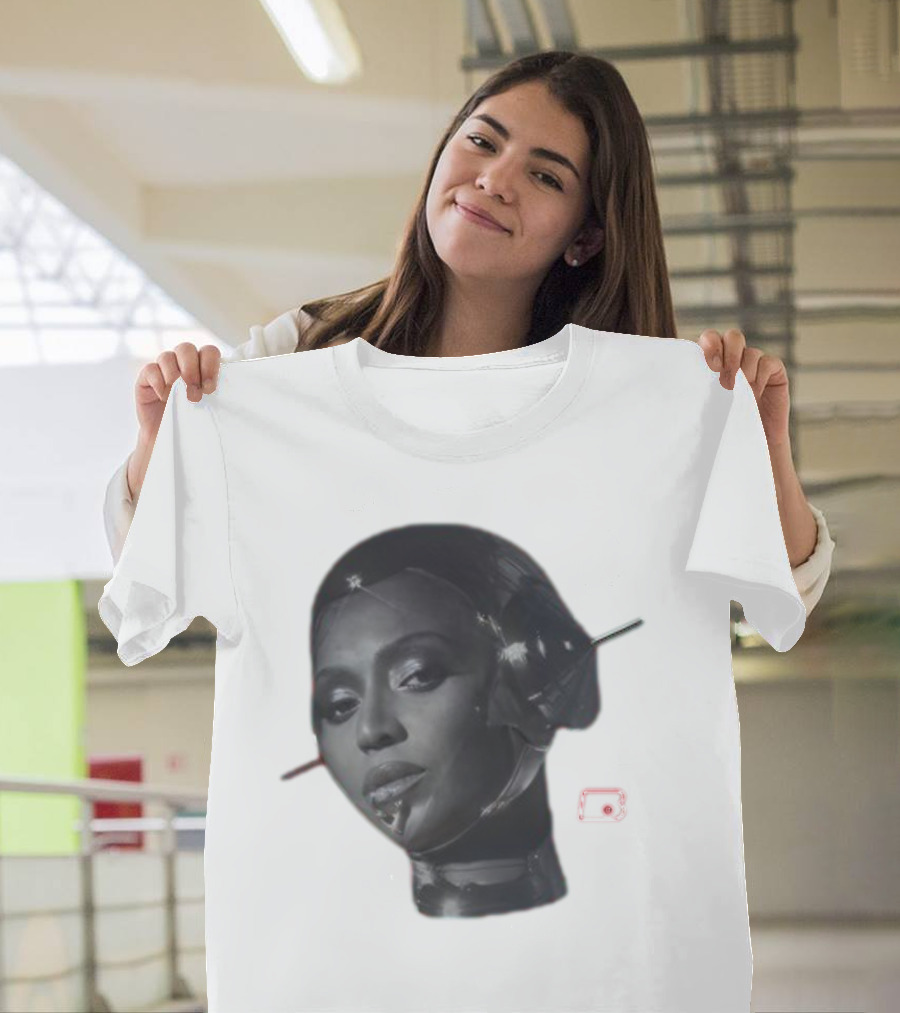 Beyoncé Sorayama Robotic Portrait With Neon B T-Shirt