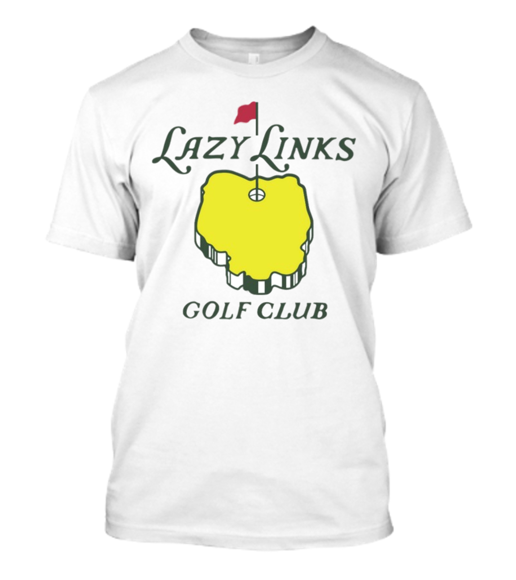 Lazy Links Golf Club Yellow Green Island Flag Green T-Shirt