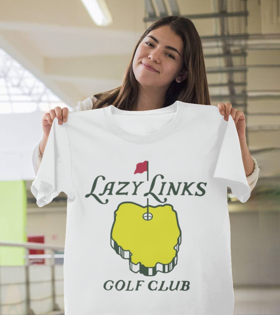 Lazy Links Golf Club Yellow Green Island Flag Green T-Shirt