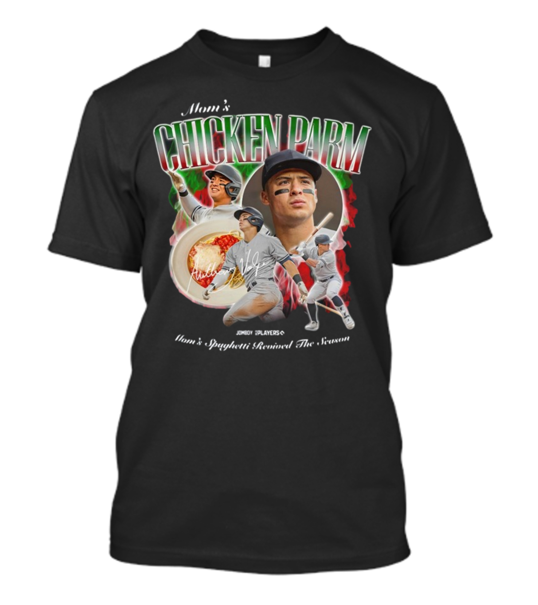 Mom's Chicken Parm Mom's Spaghetti Revived The Season Jomboy Players Baseball Iconic T-Shirt