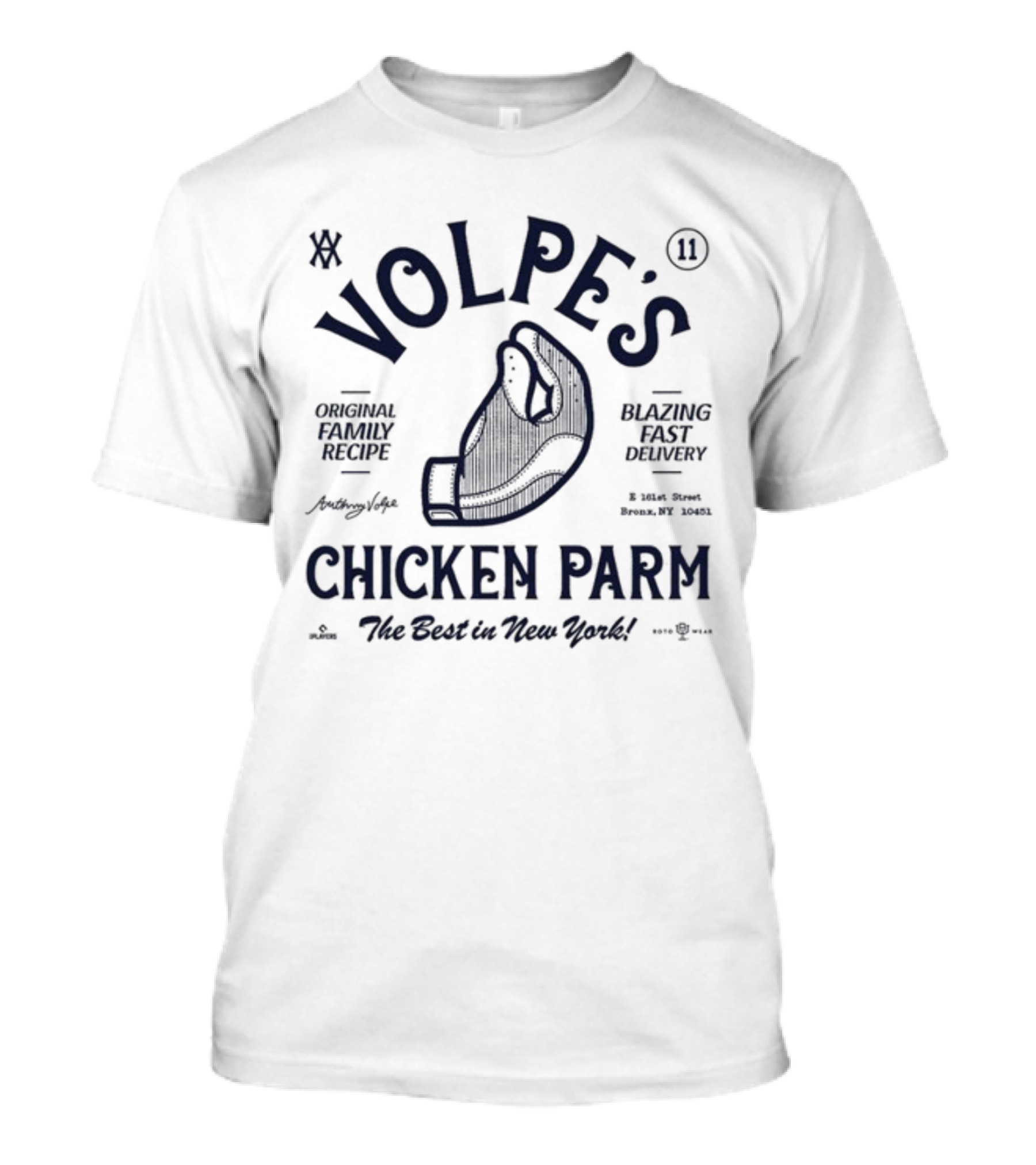 Volpe’s Chicken Parm Original Family Recipe Blazing Fast Delivery Bronx NY The Best In New York T-Shirt