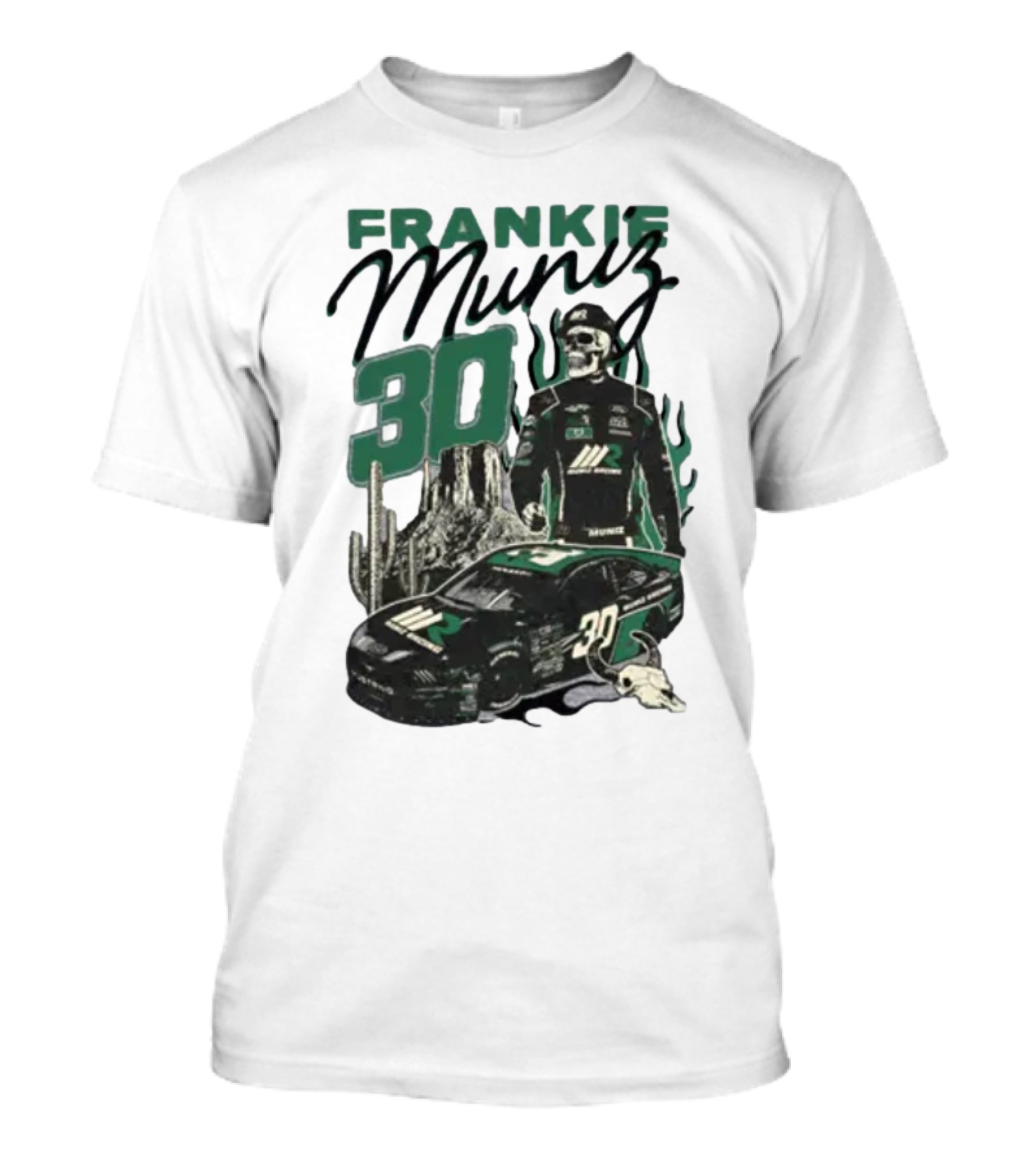 Frankie Muniz Racing Skeleton 30 Desert Car Cactus Skull T-Shirt