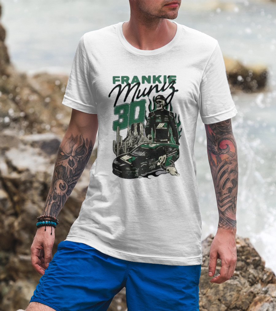 Frankie Muniz Racing Skeleton 30 Desert Car Cactus Skull T-Shirt