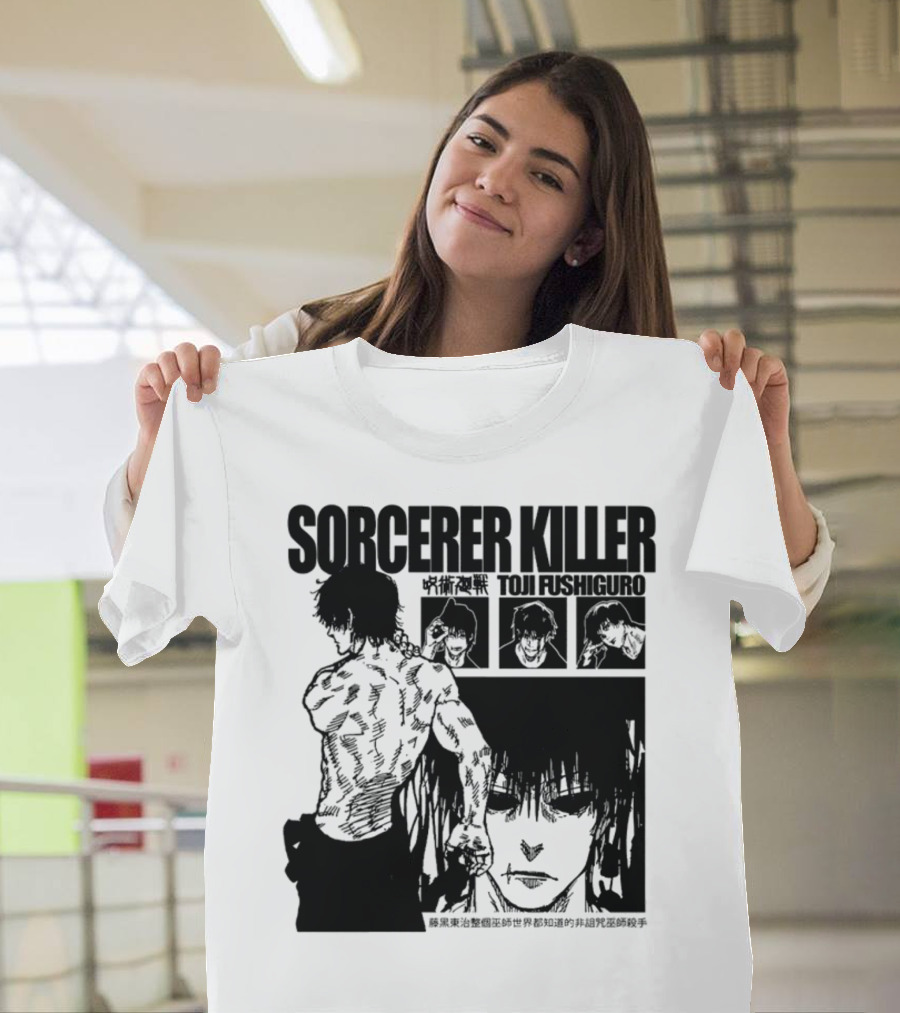 SORCERER KILLER TOJI FUSHIGURO Jujutsu Kaisen Manga Panels T-Shirt