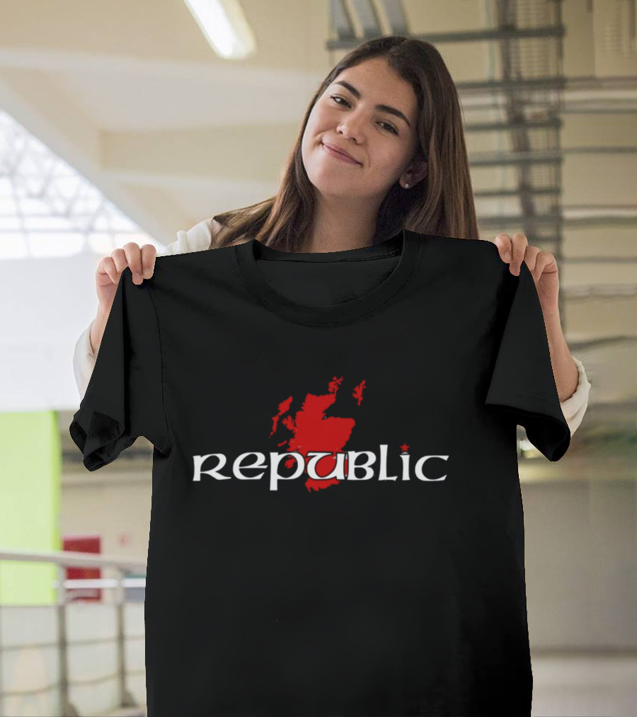 Republic Scottish Map Red Star T-Shirt