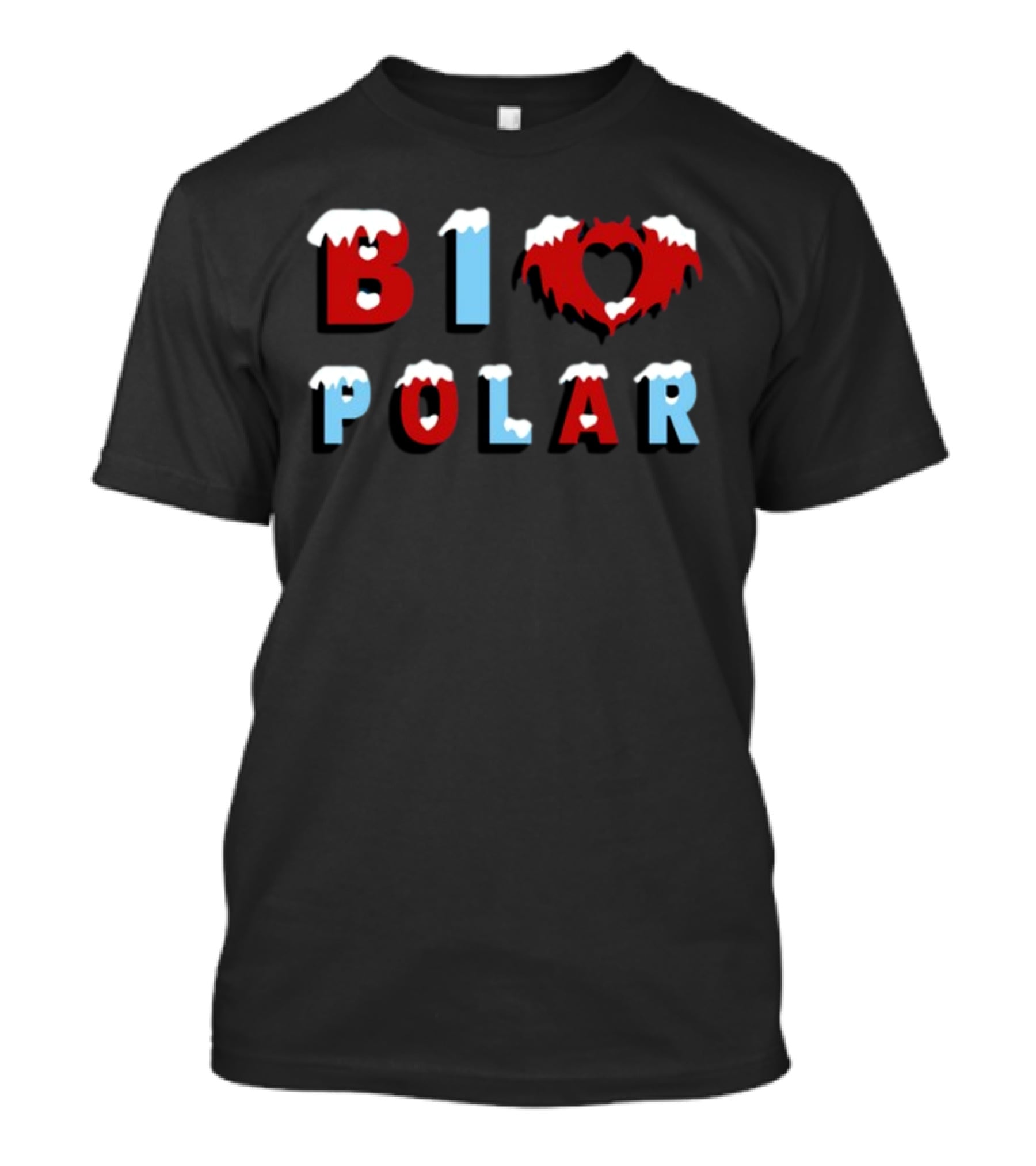 Thirtyninety Bipolar Bi Love Heart Snow New T-Shirt