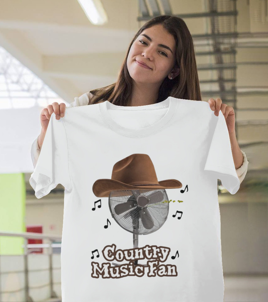 Country Music Fan Cowboy Hat with Musical Notes T-Shirt