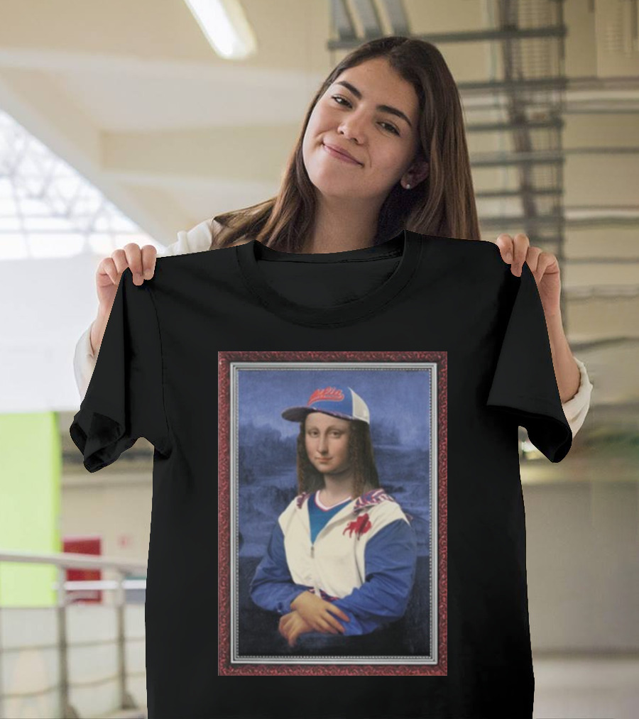 Mona Lisa with Buffalo Sports Cap and Jacket T-Shirt
