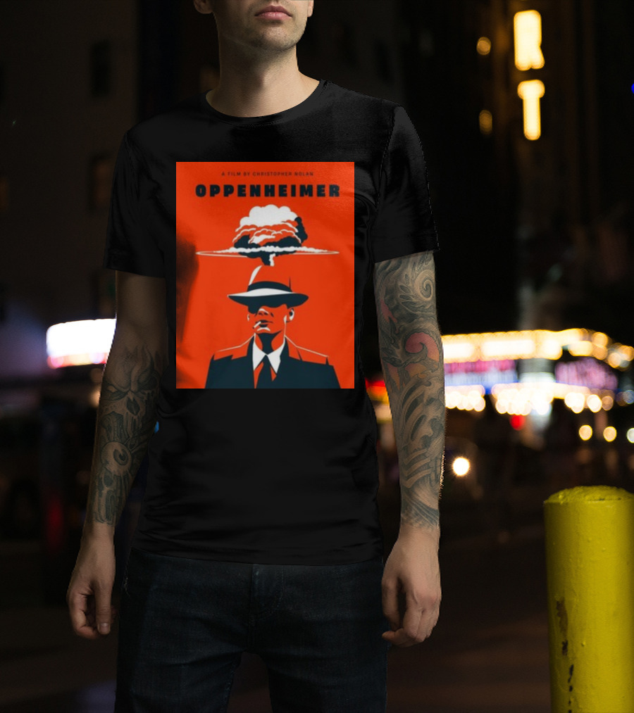 A Film By Christopher Nolan Oppenheimer Nuclear Explosion Iconic T-Shirt