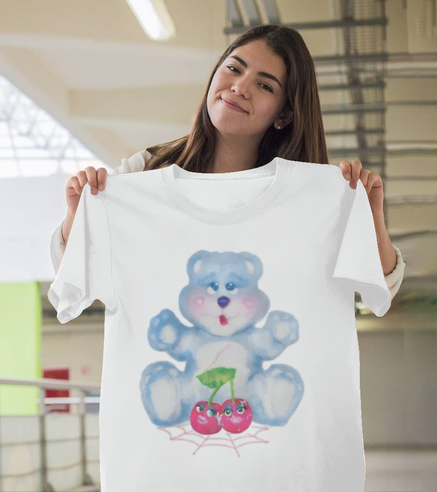 Brooke Candy Blue Teddy With Cherry And Spiderweb T-Shirt