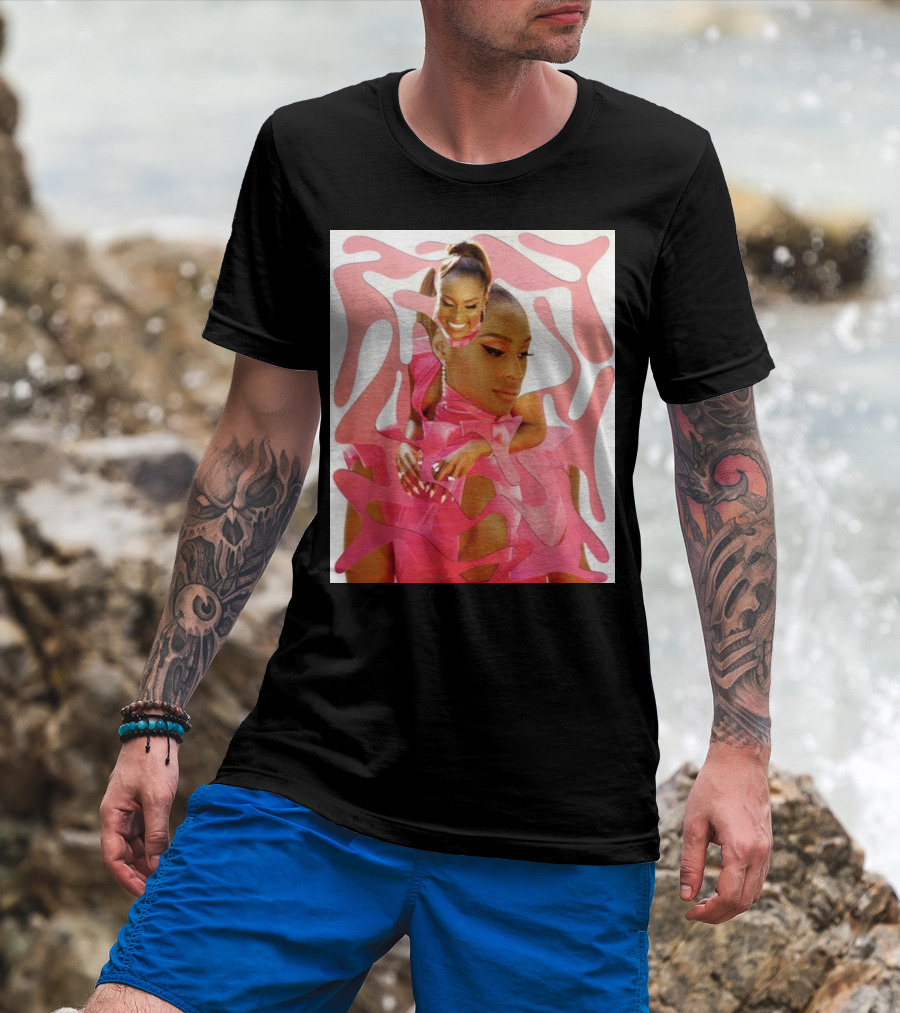 Ian Woods Issa Rae At The Barbie Fragmented Pink T-Shirt