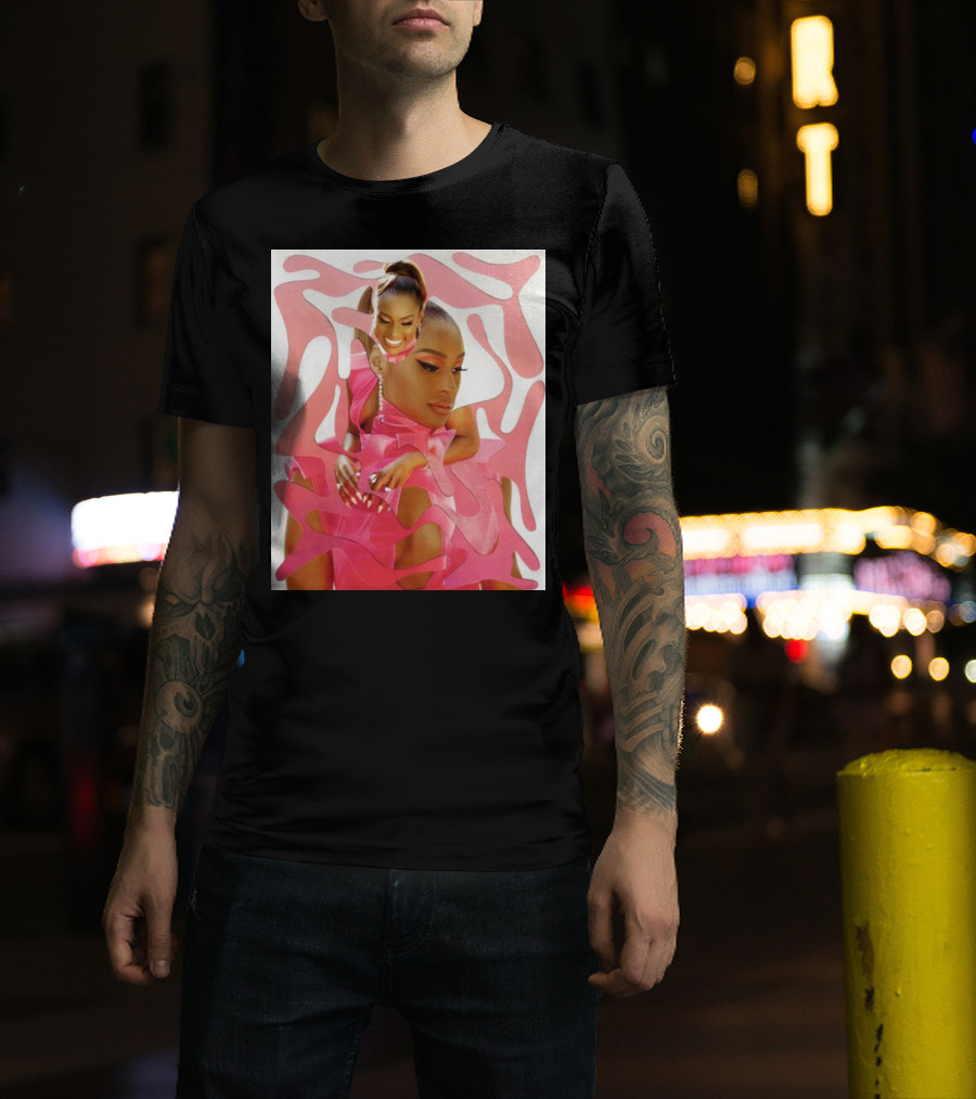 Ian Woods Issa Rae At The Barbie Fragmented Pink T-Shirt