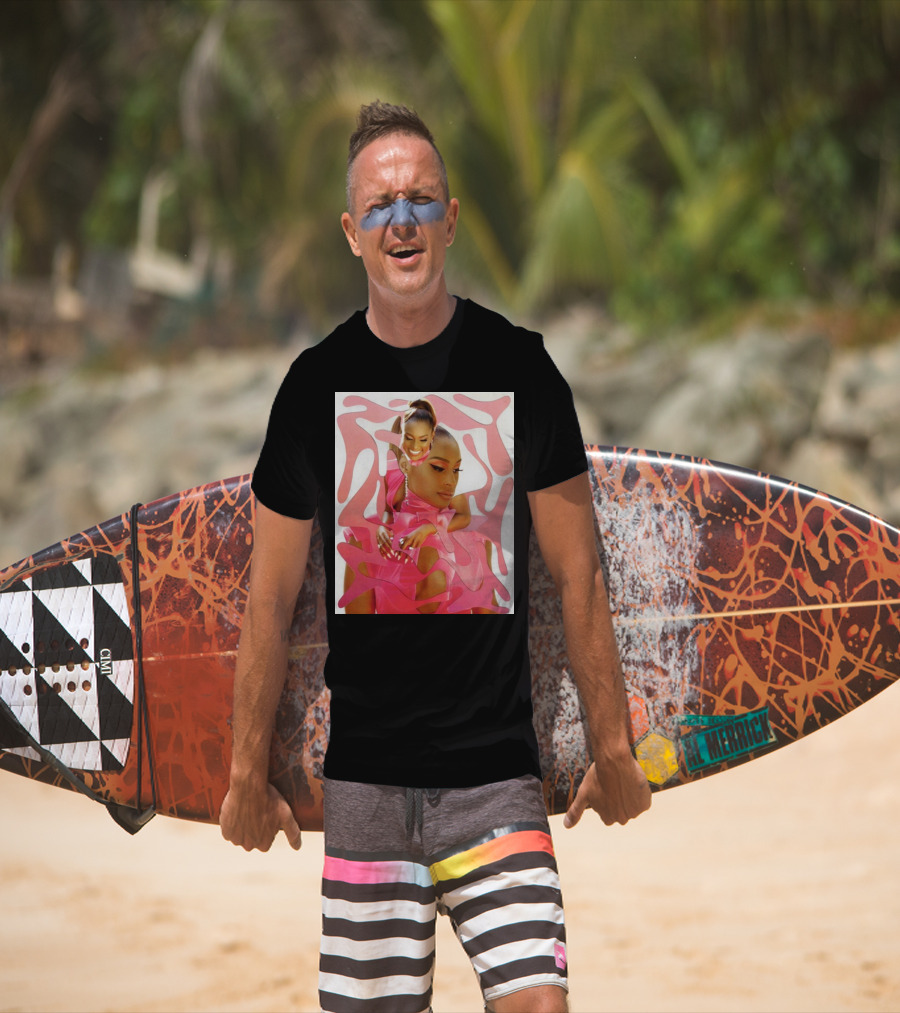 Ian Woods Issa Rae At The Barbie Fragmented Pink T-Shirt