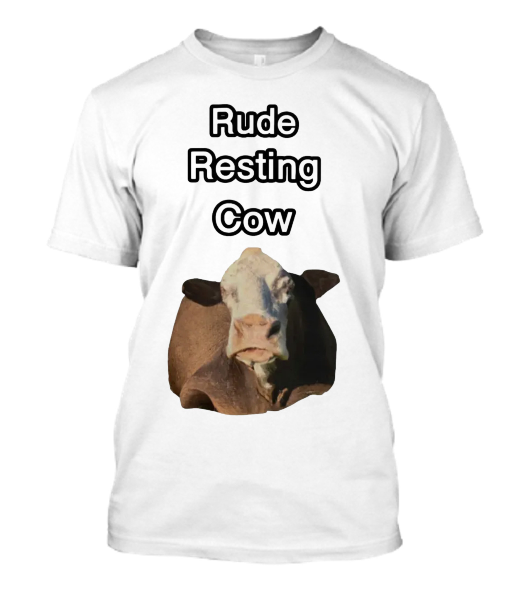 Rude Resting Cow Expression T-Shirt