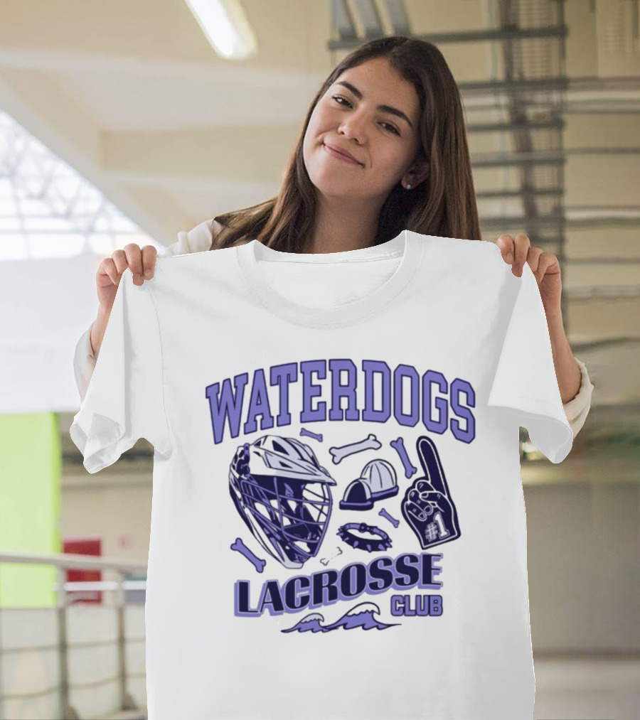 Waterdogs Lacrosse Club Icon Helmet Bones Motif T-Shirt
