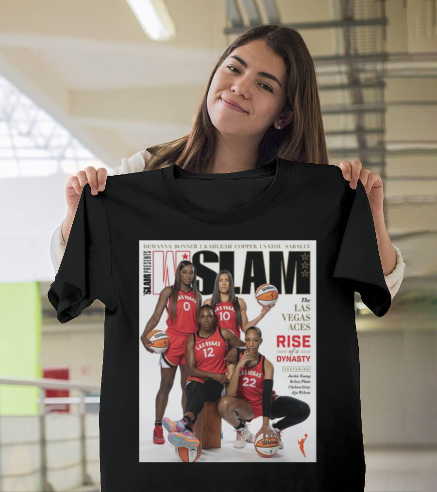 SLAM Presents Las Vegas Aces Rise of a Dynasty Dewanna Bonner Kahleah Copper Satou Sabally T-Shirt