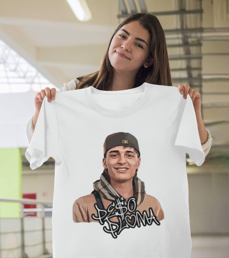 Peso Pluma Character Illustration With Baseball Cap And Scarf T-Shirt