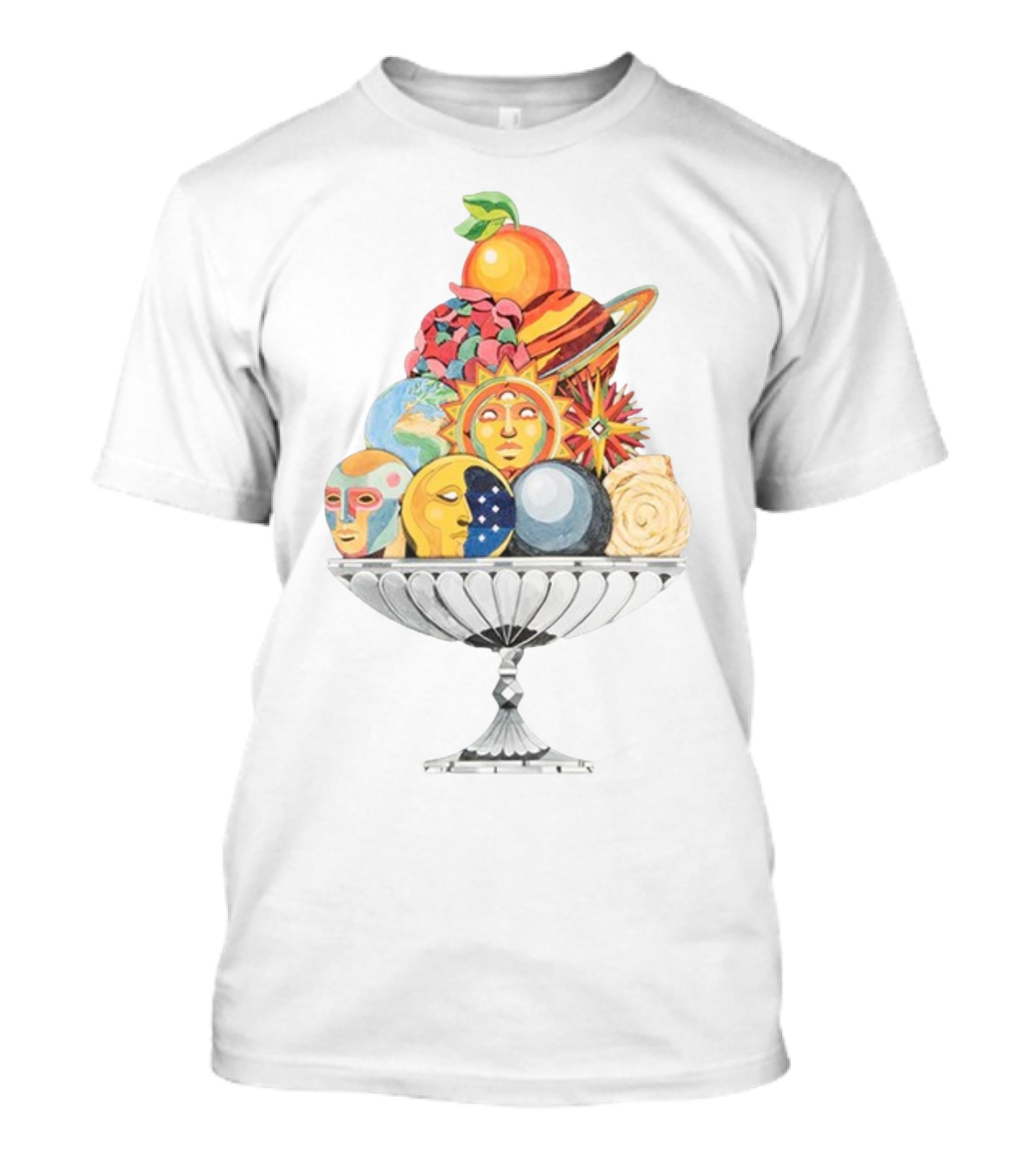 Casablanca Celestial Sun Moon Planetary Fruit Cosmology T-Shirt