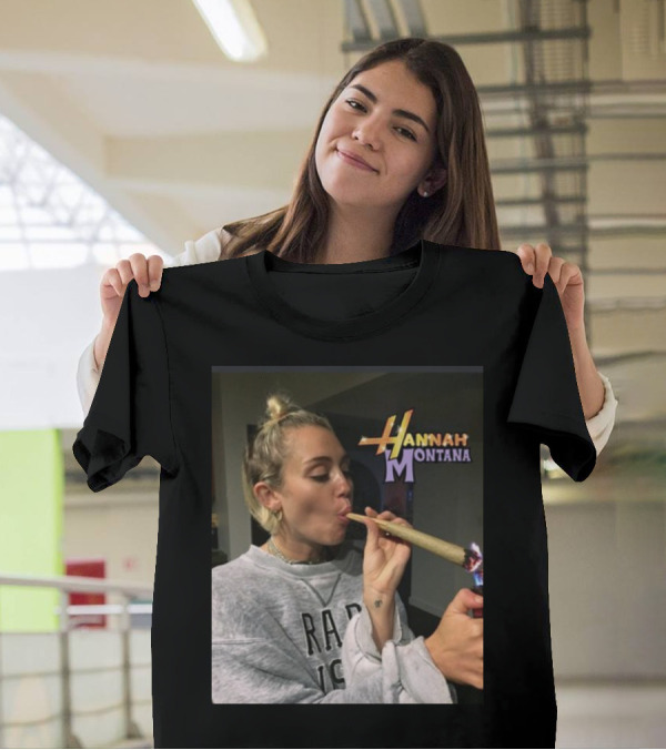 Hannah Montana Smoking Weed Giant Joint T-Shirt