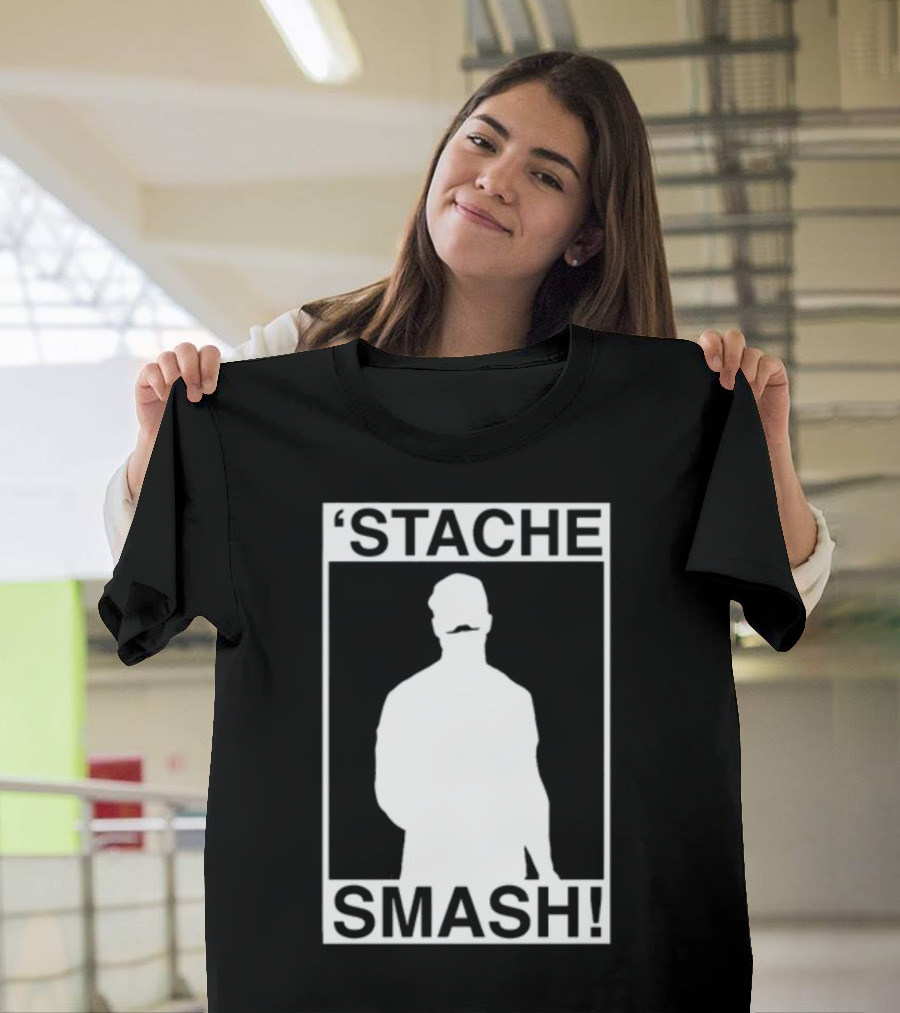 'Stache Smash Silhouette With Mustache T-Shirt