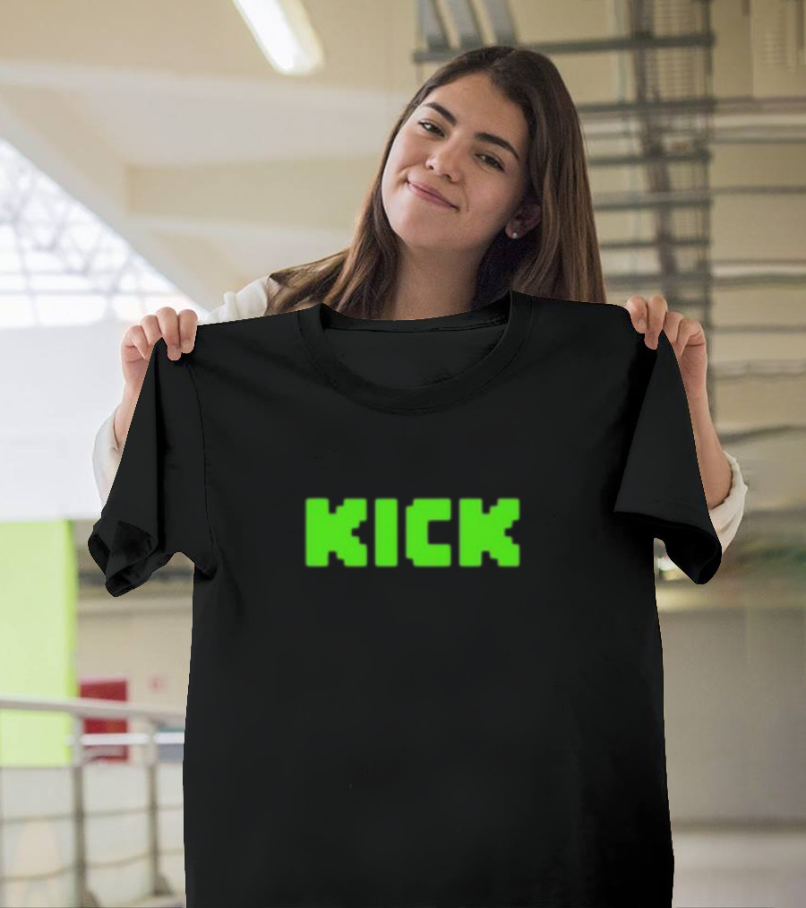 KICK Bold Neon Green Text T-Shirt
