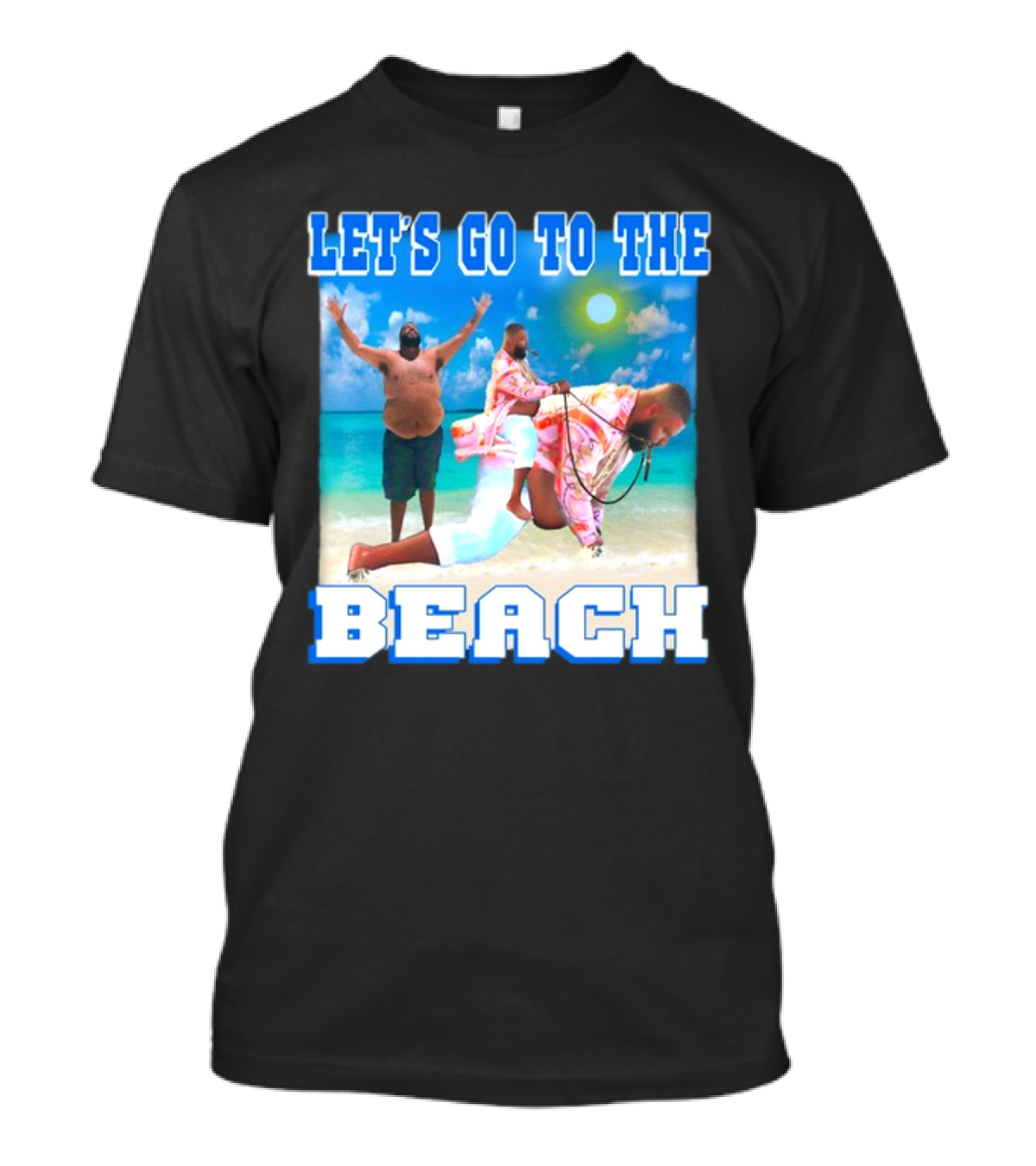 Let's Go To The Beach Dj Khaled Beach Scene With Floating And Joyful Pose T-Shirt