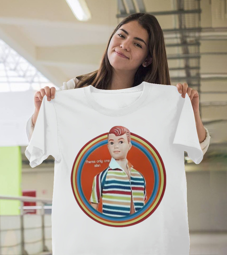 Theres Only One Allan Retro Striped Doll Circular Background T-Shirt
