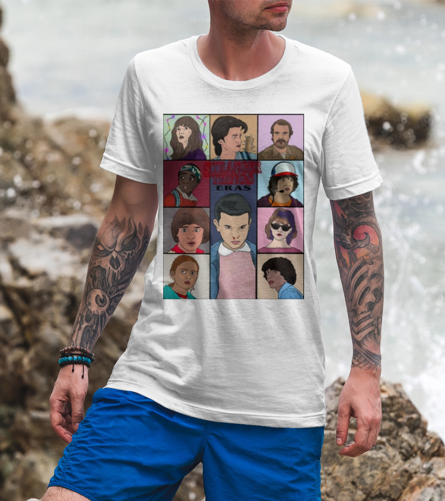Stranger Things Eras Character Collage T-Shirt