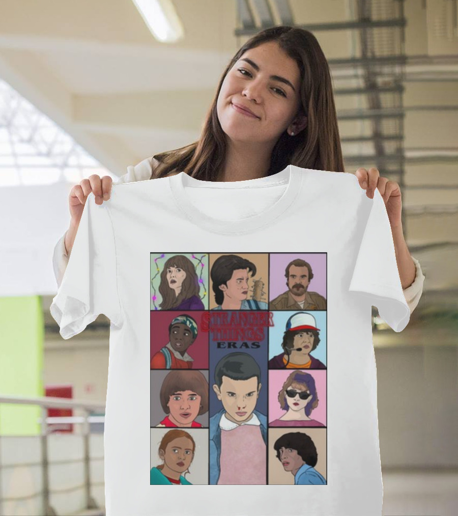 Stranger Things Eras Character Collage T-Shirt
