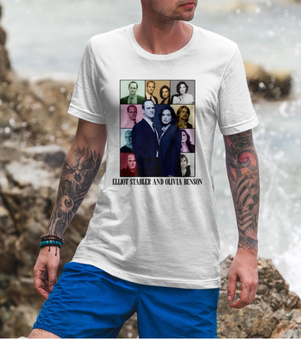 Elliot Stabler And Olivia Benson Collage Eras T-Shirt