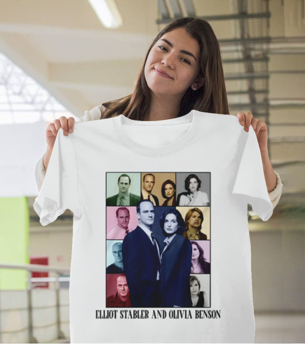 Elliot Stabler And Olivia Benson Collage Eras T-Shirt