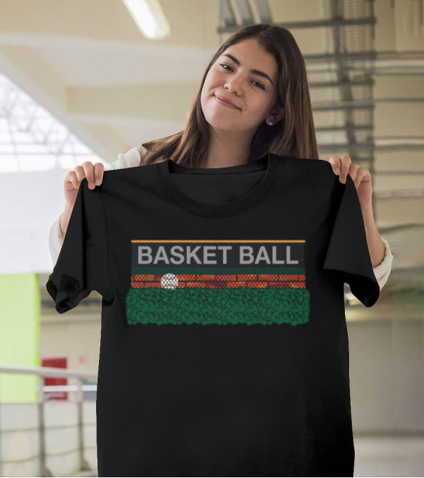 Obviousshirts Basketball Court Fence With Green Bushes T-Shirt