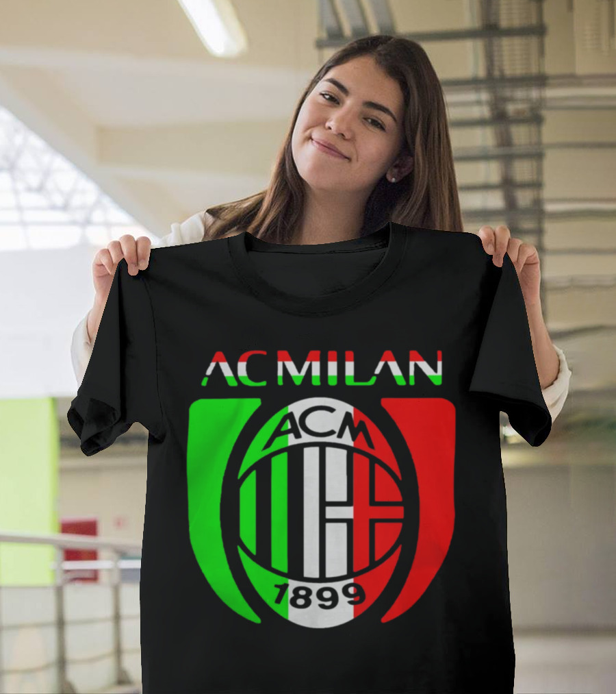 AC Milan ACM 1899 Logo Italy Flag T-Shirt
